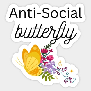 Anti-Social Butterfly Sticker